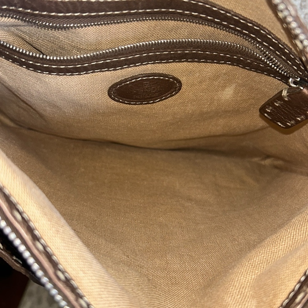 Fendi Selleria Bronze pebbled leather crossbody and matching wallet set - Picture 11 of 17
